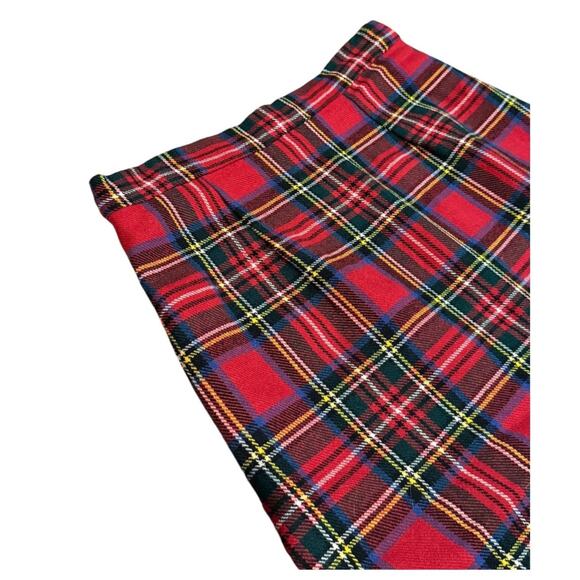 Vintage 70's handmade Red Plaid Tartan high waisted A line skirt size 8-10 - Picture 2 of 12